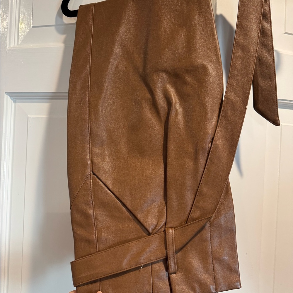 Lucy Paris Tan Faux Leather pants